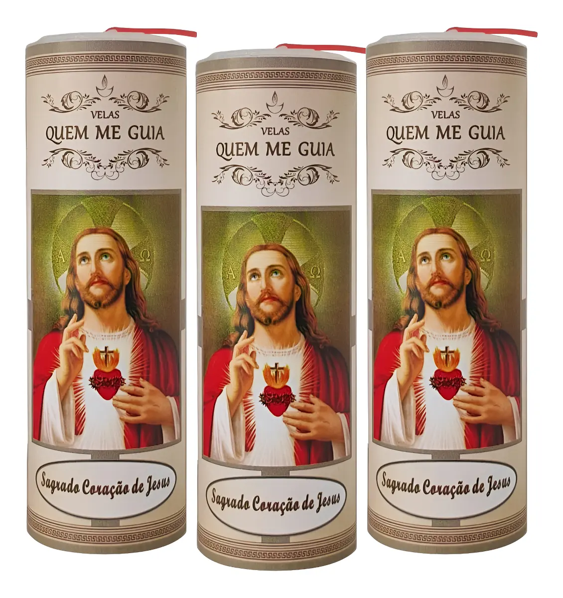 3 Velas Votiva De 7 Dias Do Sagrado Coração De Jesus