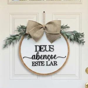 Guirlanda Deus Abençoe Este Lar 25cm