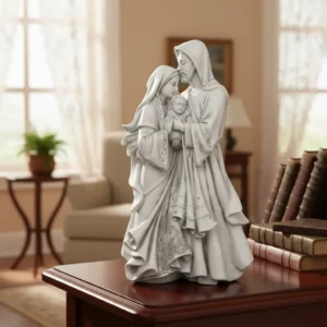 Imagem Sagrada Família Afetuosa Em Mármore 30cm