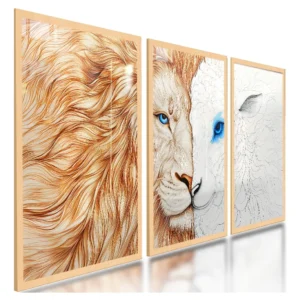 Quadros Decorativos Leão De Judá Cordeiro Cristão Fé 122x60