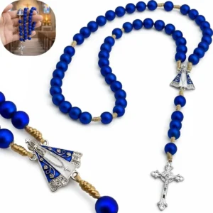 Terço Nossa Senhora Aparecida Azul 10mm Católico Grande