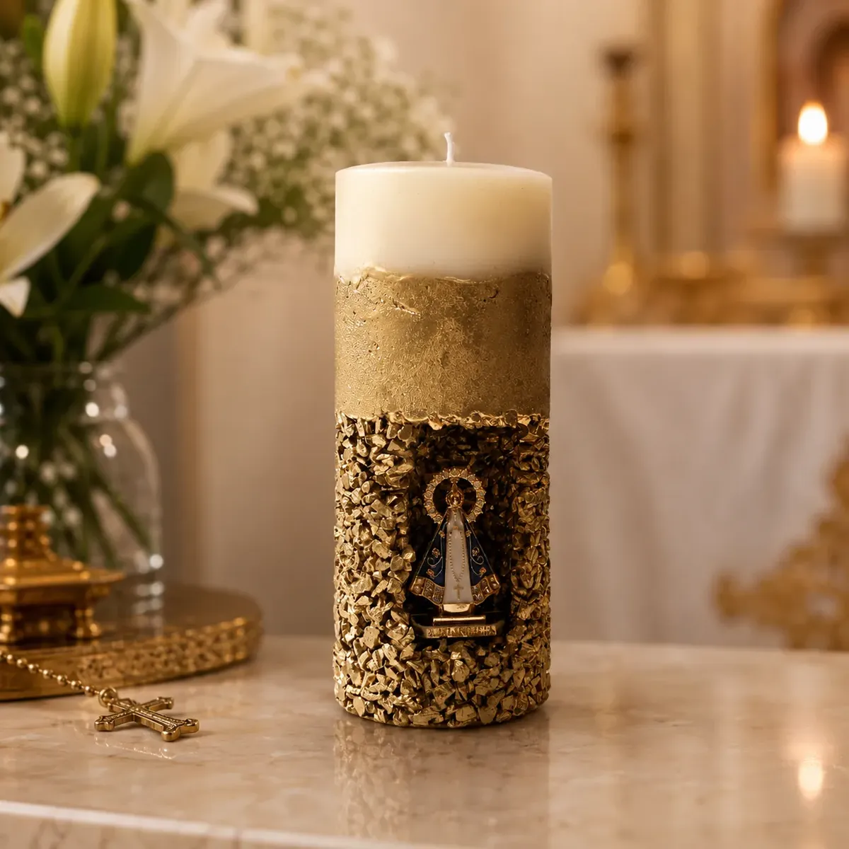 Vela Aromática Decorativa Perfumada Nossa Senhora Aparecida