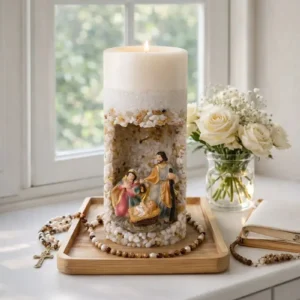 Vela Santuário Sagrada Família Aromatizada Decorativa