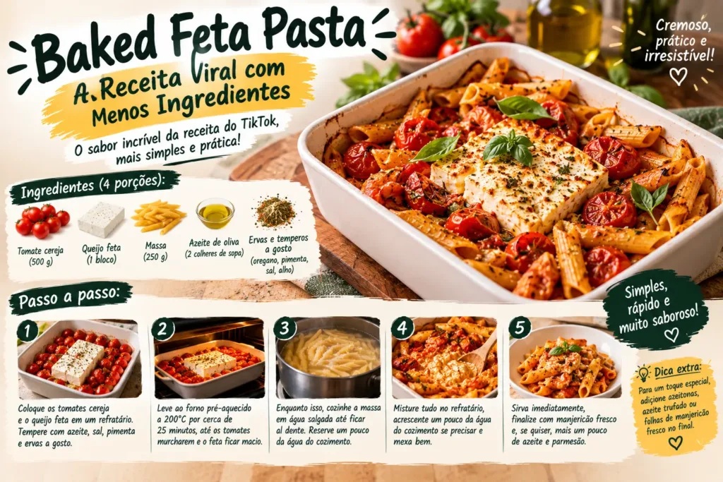Baked Feta Pasta: A Receita Viral com Menos Ingredientes