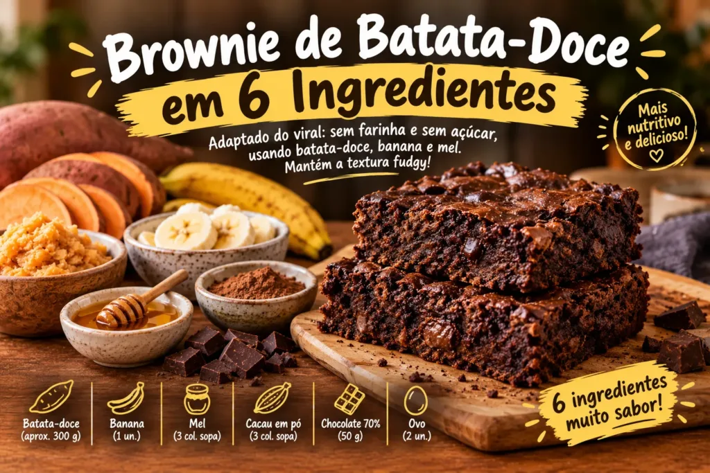 Brownie de Batata-Doce em 6 Ingredientes
