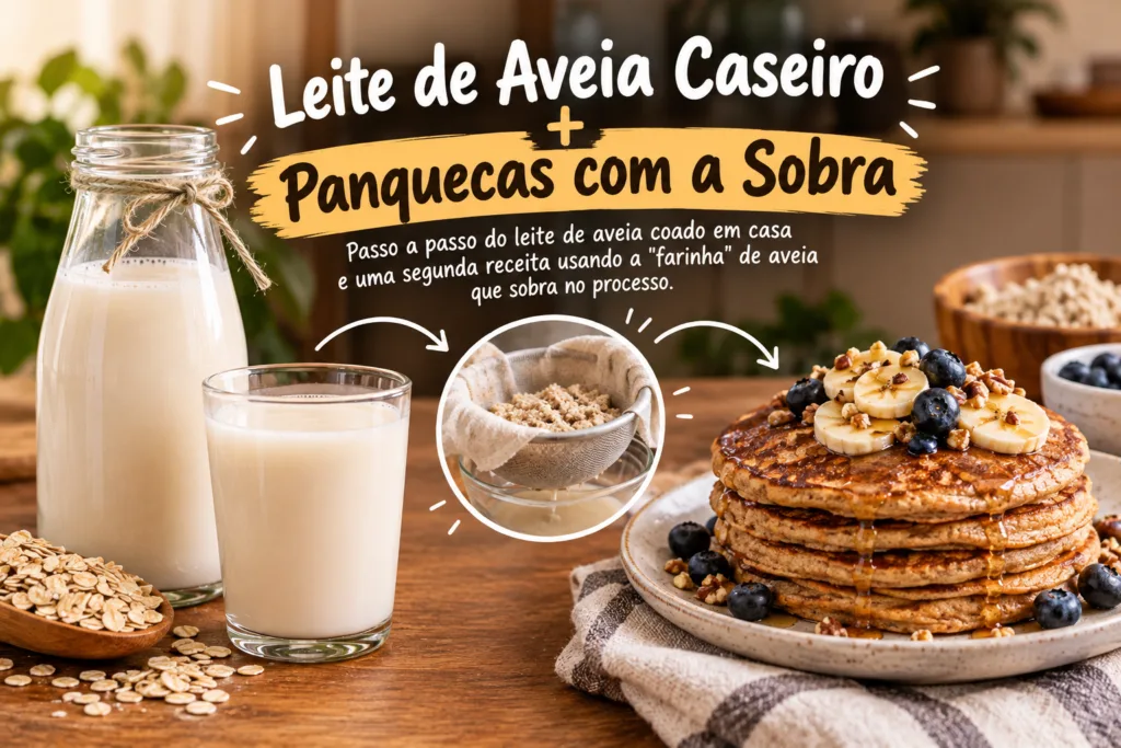 Leite de Aveia Caseiro + Panquecas com a Sobra