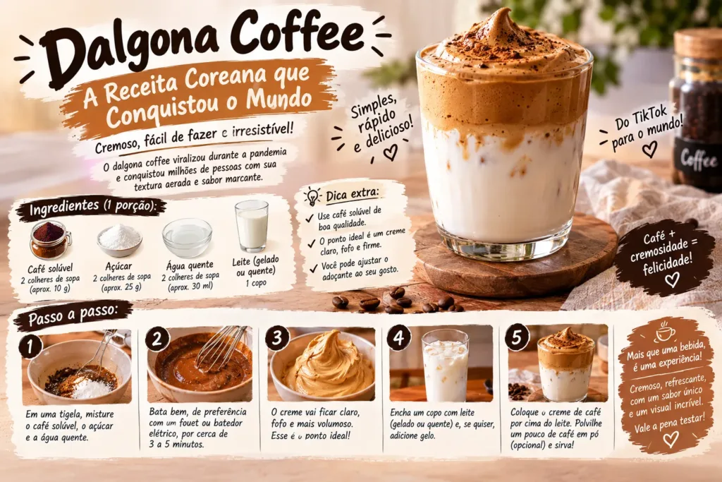 Dalgona Coffee: A Receita Coreana que Conquistou o Mundo